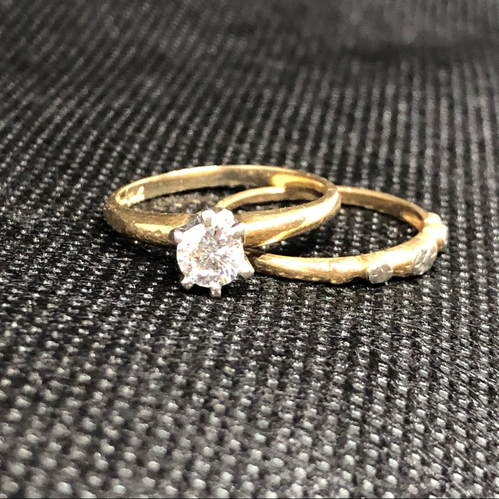 White Gold Wedding Ring and Engagement Band
